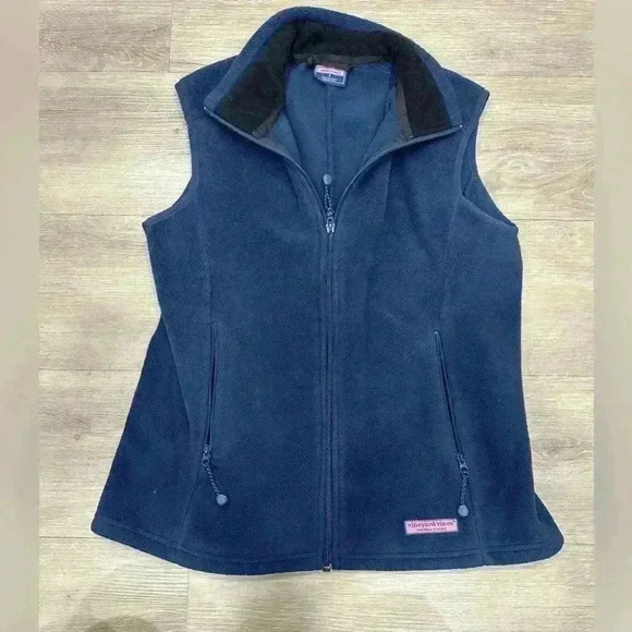 Vineyard Vines Women's blue fleece zip front vest small - Picture 1 of 6